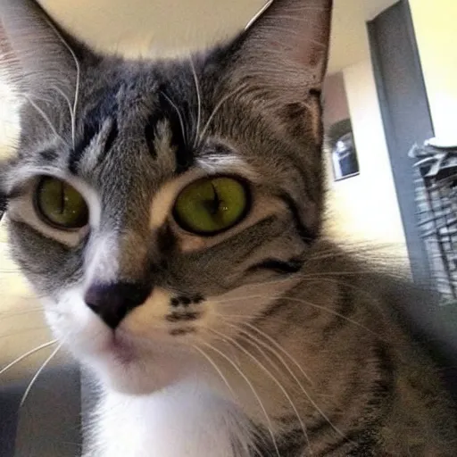 Image similar to selfie of a funny cat