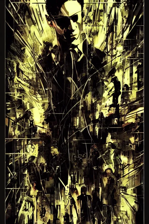 Prompt: Matrix movie poster artwork by mondo poster , full of details, by Yoji Shinkawa, Matte painting, trending on artstation and mondo poster