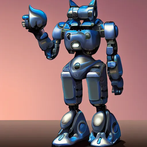 Image similar to Sci-fi ultradetailed mech robot cat