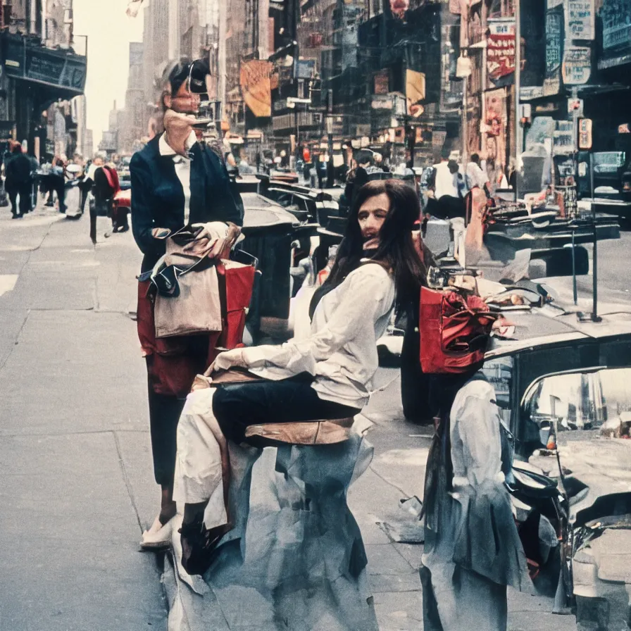 Image similar to street photograph portrait in new york from the 1 9 6 0 s, photographed on colour film, photo taken with ektachrome, featured on shutterstock