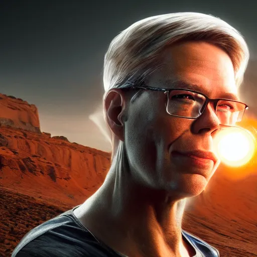 Image similar to bob lazar holding element 1 1 5 with alien, realistic artstyle, wide shot, dramatic lighting, octane render, hyperrealistic, high quality, highly detailed, hd, beautiful, cinematic, 8 k, unreal engine, facial accuracy, symmetrical