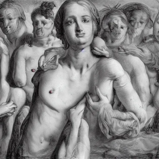 Prompt: the perversion of human ideals, 4 k, highly detailed, baroque