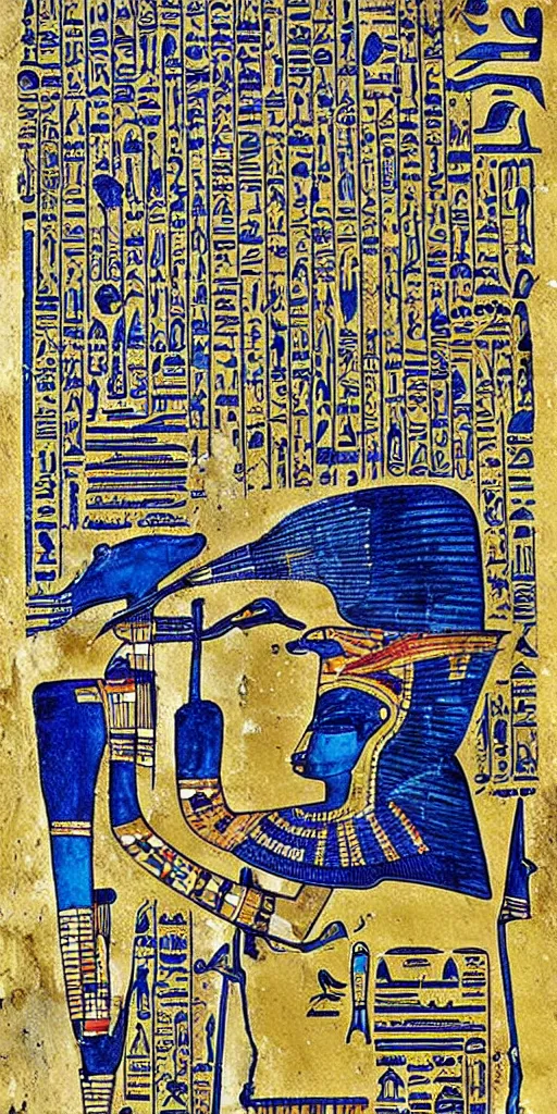 Image similar to egyptian hieroglyph blueprints to a spaceship