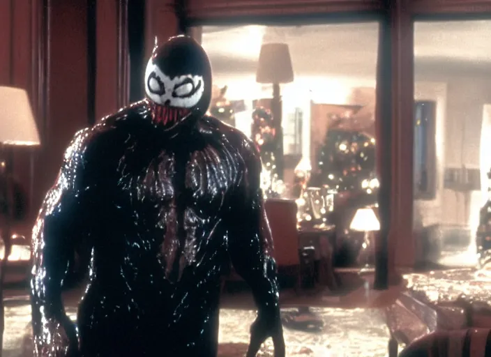 Image similar to venom as a special host in home alone movie