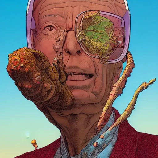 Prompt: a high quality portrait photo of a astral explorer, by moebius and geof darrow, photorealistic, 8 k, artstation