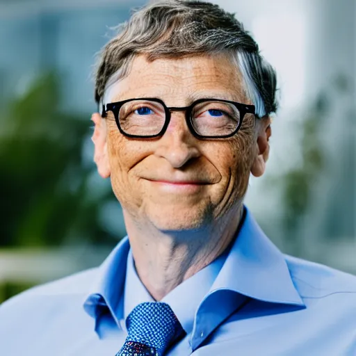 Image similar to portrait photo still of real life bill gates, 8 k, 8 5 mm f 1. 8