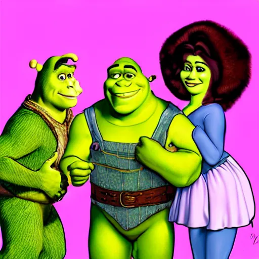 Image similar to shrek 8 0 s pinup