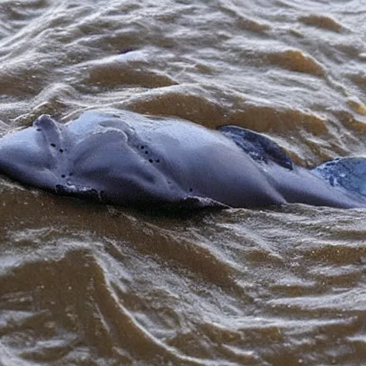 Image similar to a weird unidentified deep sea creature has been found in a flooded german town