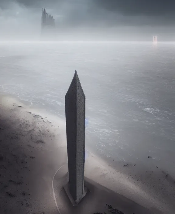 Prompt: surreal covenant tower in the exploration, futuristic white architecture in the beach in iceland, foggy, highly detailed, digital painting, arstation, concept art, hyperealistic octane render, unreal engine,