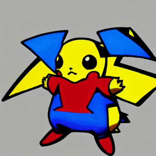 Image similar to pikachu drawn by a 3 years old