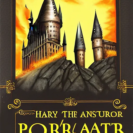 Prompt: Book Cover Art for Harry Potter and the Portrait of What Looked Like a Large Pile of Ash by Mary GrandPré