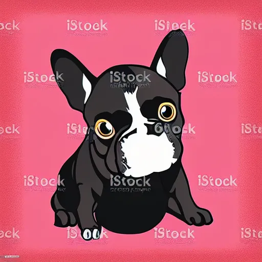 Prompt: french bulldog eating popcorn, vector art