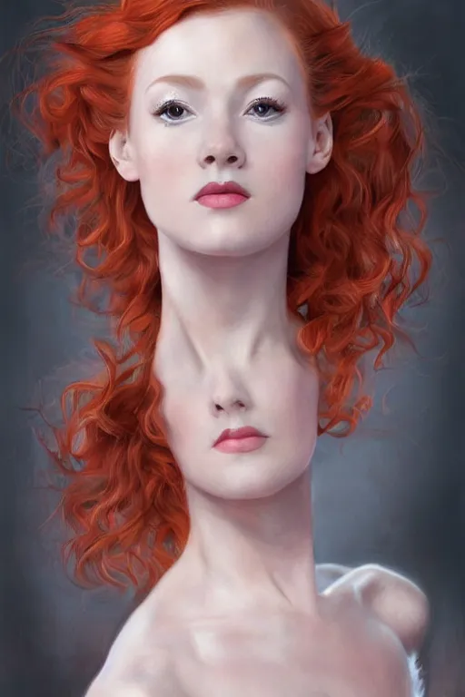 Prompt: hyperrealistic photography of a highly detailed and symmetrical gorgeous red head female ballerina in the style of vargas and wlop, highly detailed, face symmetry, masterpiece, award - winning, sharp focus, intricate concept art, ambient lighting, 8 k, artstation