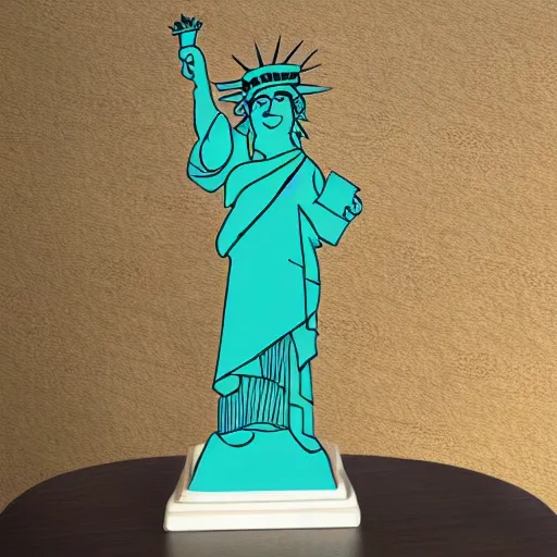 Prompt: cartoon statue of liberty, angry, flustered