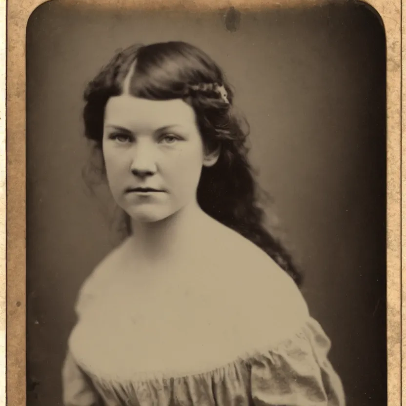 Prompt: amy bruni beautiful face 1 8 0 0 s vintage photo, candid photo, 8 k,