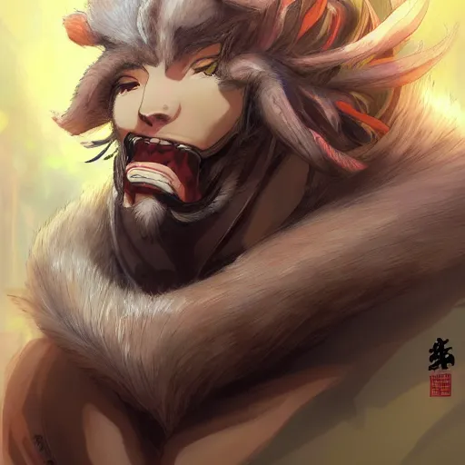 Prompt: anime portrait of Kaidou King of Beasts as an anime antagonist by Stanley Artgerm Lau, WLOP, Rossdraws, James Jean, Andrei Riabovitchev, Marc Simonetti, and Sakimichan, trending on artstation