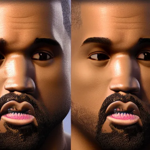 Prompt: 3 d kanye west avatar model, 4 k, ultra - realistic, octane render