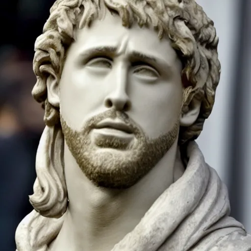 Image similar to ryan gosling as roman statue