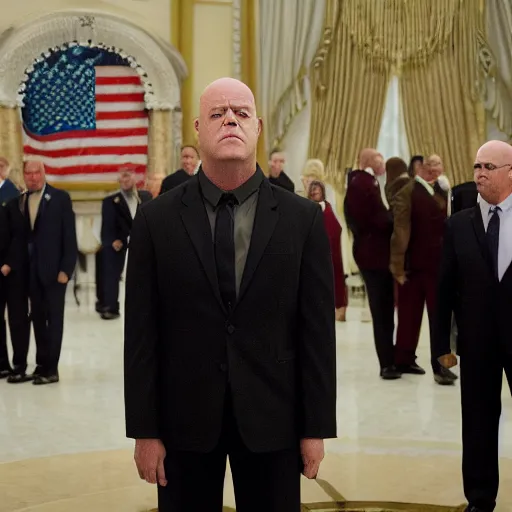 Prompt: Hank Schrader presidential inauguration, ultra intricate, ultra detailed, 8k, cinematic,