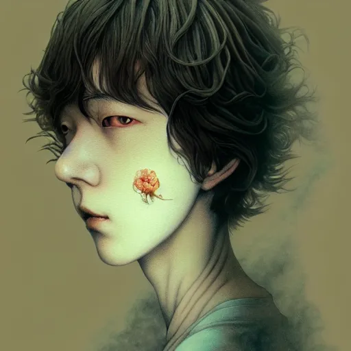 Image similar to prompt : 3 d render hyper real majestic soft light dramatic light portrait painted in miyazaki color style drawn by katsuhiro otomo and takato yamamoto, inspired by fables, china doll face, smooth face feature, intricate oil painting, high detail, sharp high detail, manga and anime 2 0 0 0