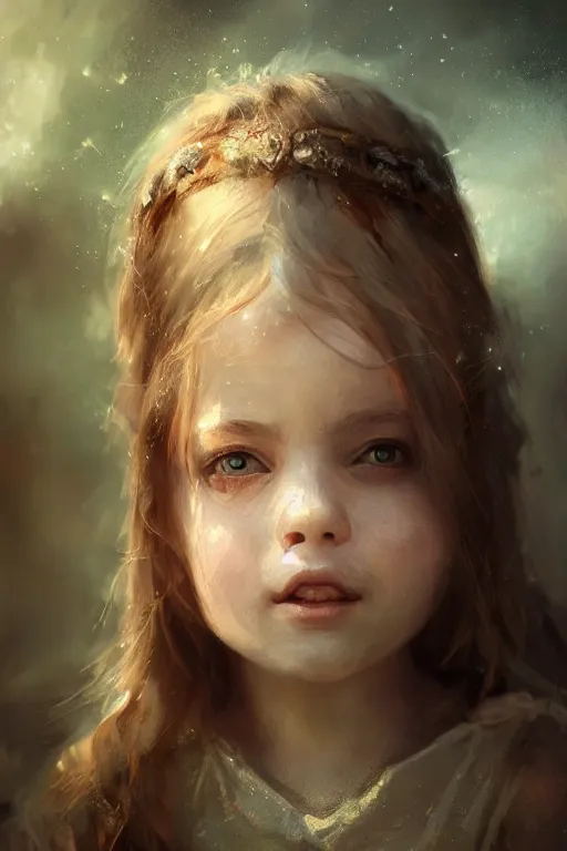 Image similar to medieval little girl, joyful, hope, dreaming, close - up portrait, intricate, elegant, volumetric lighting, scenery, digital painting, highly detailed, artstation, sharp focus, illustration, concept art, ruan jia, steve mccurry