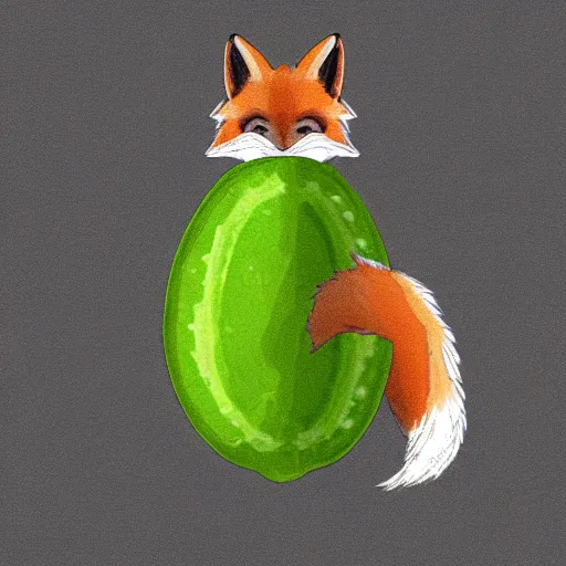 Image similar to fox as an avocado,