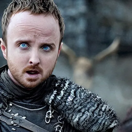 Image similar to still image of Jesse Pinkman played by Aaron Paul in Game of Thrones