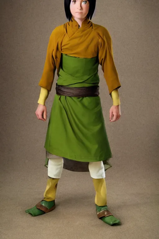 Image similar to a full - length photo of real life toph from avatar