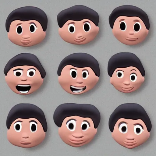 Image similar to cute clay cartoon face expressions