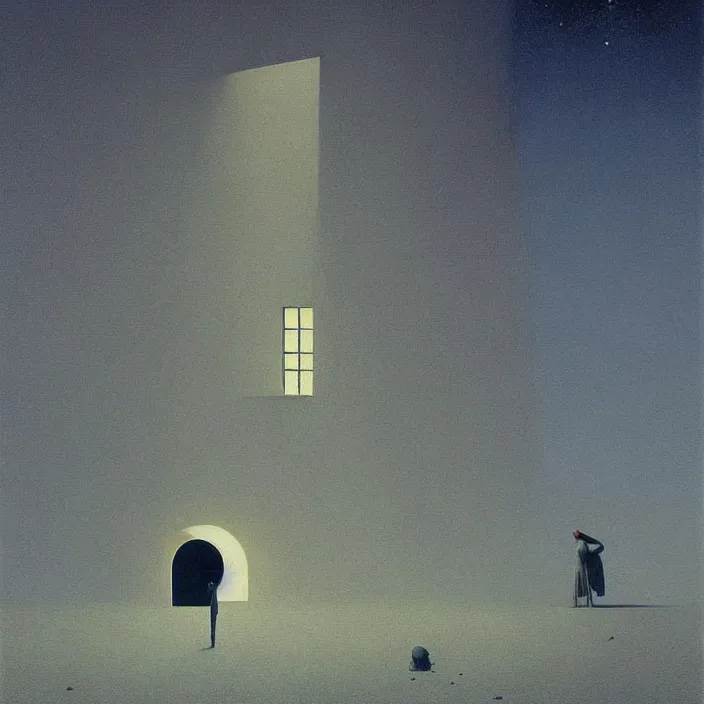 Image similar to the moon is calling me home, science fiction, Edward Hopper and James Gilleard, Zdzislaw Beksinski, highly detailed