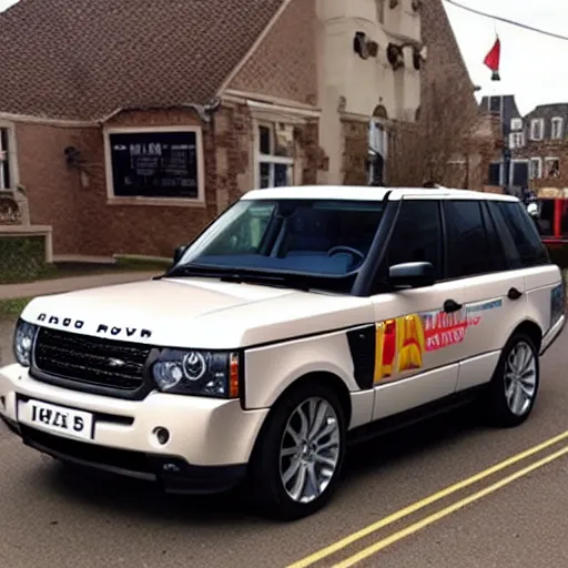 Prompt: range rover with mcdonald's theme