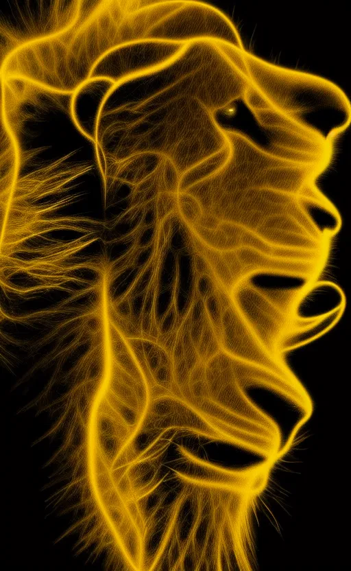 Image similar to lion made of Fractal flame,