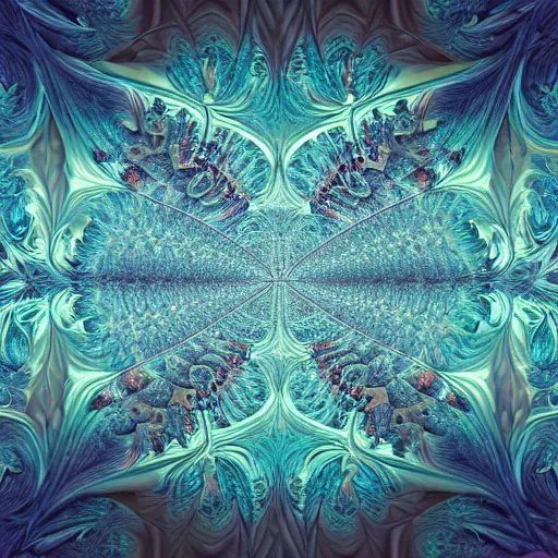 Image similar to a beautiful 3 d painting of a sprawling intricate mandelbrot fractal cathedral populated by julia fractals by android jones, carved soap, white color scheme, volumetric lighting, dynamic lighting, dramatic lighting, high contrast, depth of field, carved marble, opalescent, sacred geometry, religious, angelic, catholicpunk, stark, trending on artstation