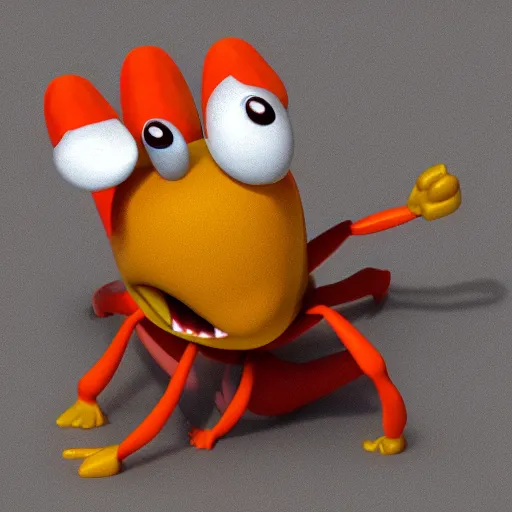 Prompt: 3 d render of mr krabs