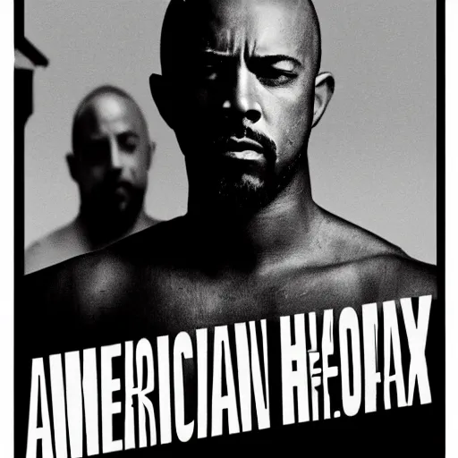 Prompt: american history x movie poster with black man