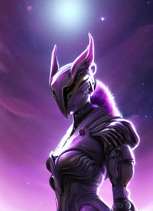 Prompt: cinematic close shot, galactic sized goddess, proportional stunning beautiful hot female warframe, detailed sleek cyborg female dragon head, metal ears, sleek purple eyes, smooth fuschia skin, sleek silver armor, floating in space, holding a planet, epic proportions, epic size, epic scale, furry art, dragon art, giantess art, warframe fanart, furaffinity, octane