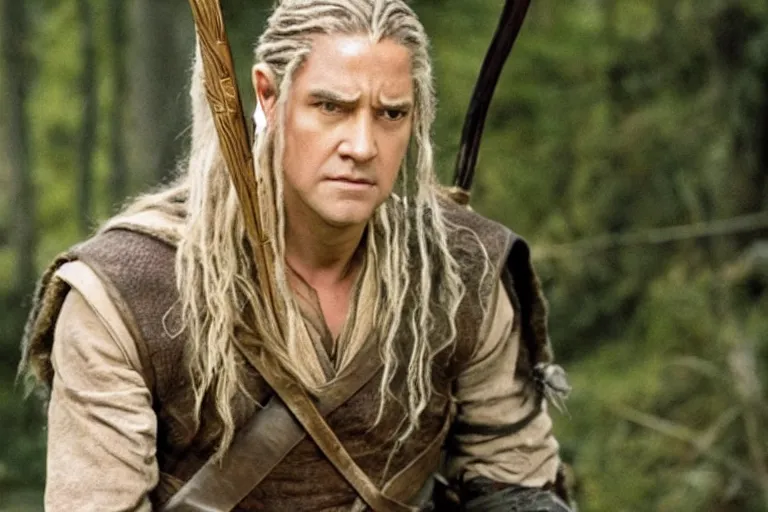 Image similar to Film still of Denzel Washington as Legolas in the movie Lord of the Rings