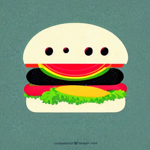 Image similar to lovely hamburger with cute eyes, smiling face, modern flat design style illustration with line elements