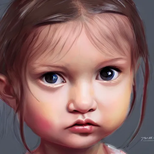 Prompt: artstation baby girl, very detailed, , portrait, high contrast