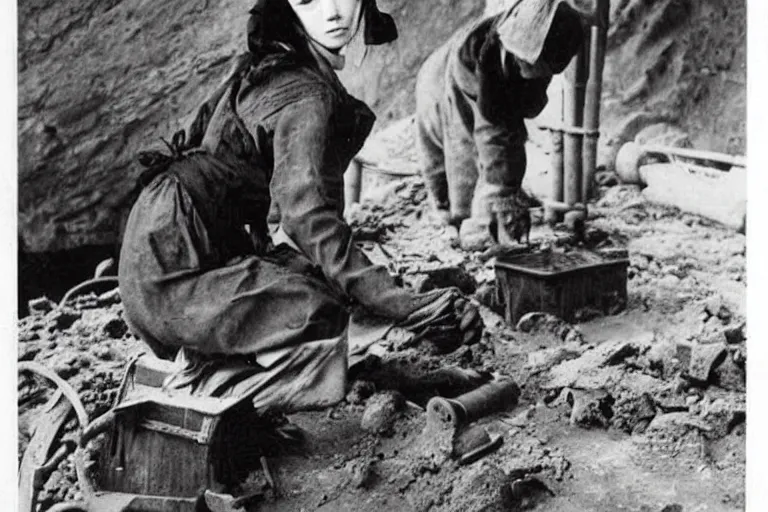 Image similar to fdsahiuy 8 9 fasdhndfsa 8 7 y 8 9 yfdas 9 hasdh 9 8 h hf 8 d 9 ashf 8 9 dash hf 8 9 asdfh 9 8 hjhuiwerh beautiful anime catgirl working in a coal mine 3 5 mm historical photography