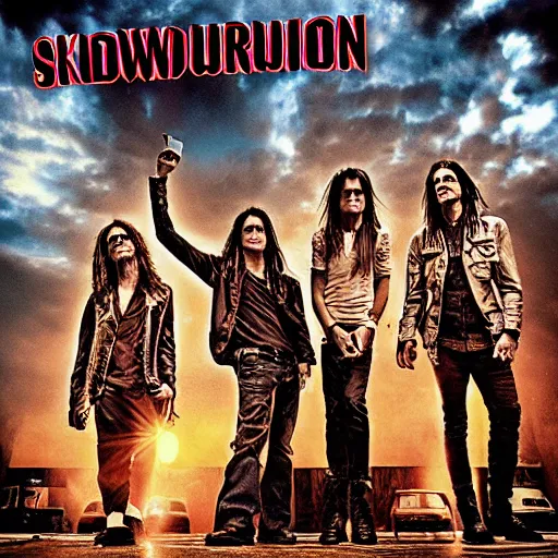 Prompt: skid row revolution per minute album cover