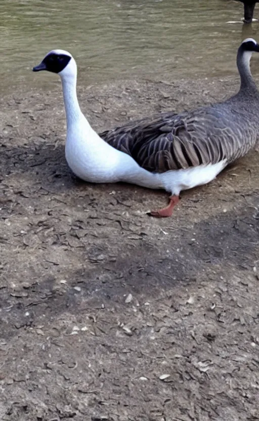 Prompt: felt cute, might delete later. goose selfie