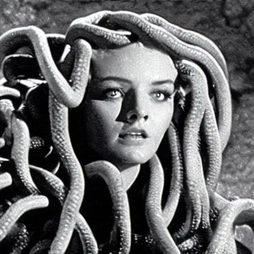 Prompt: medusa, still from the the thing