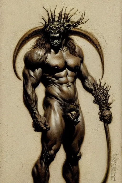 Image similar to male, monster, character design, painting by gaston bussiere, katsuya terada, frank frazetta, tom of finland, trending on artstation