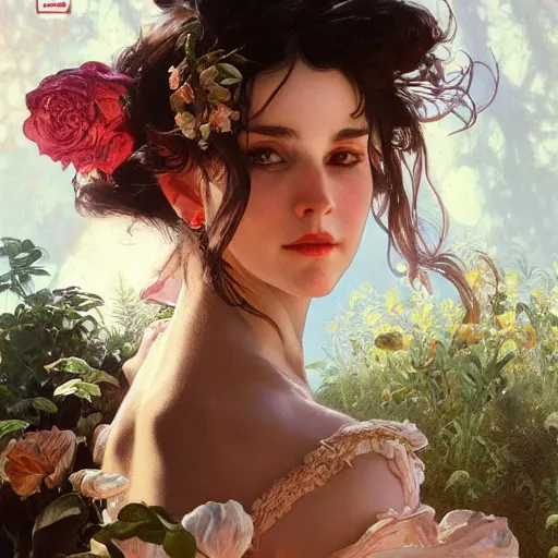 Image similar to natali portman, 8 k, depth of field, 3 d, art by artgerm and greg rutkowski and alphonse mucha and uang guangjian and gil elvgren and sachin ten