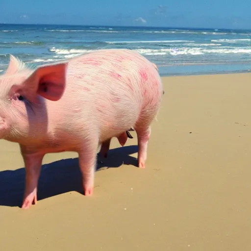 Image similar to pig on a beach