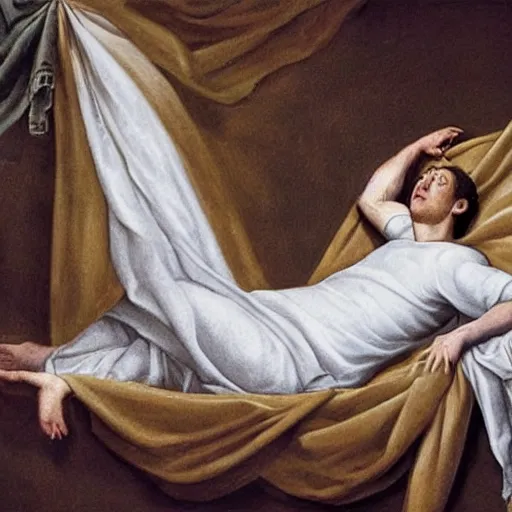 Image similar to zuckerberg emerging from a cocoon, renaissance style