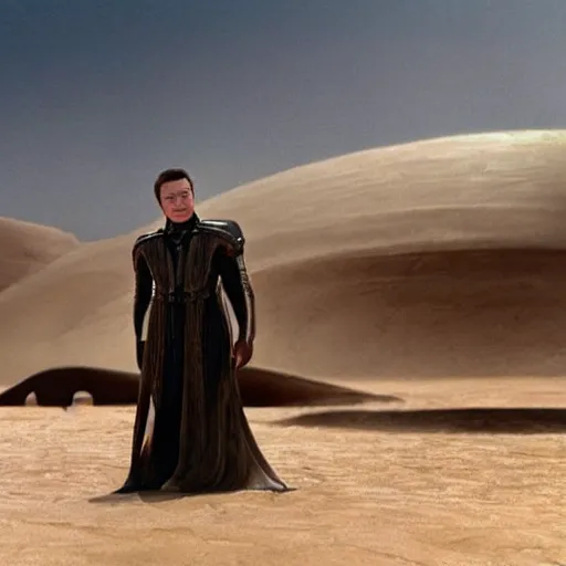 Image similar to Elon Musk as Emperor Shaddam IV, in Dune