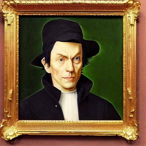 Prompt: president ash ketchum, ash ketchum presidential portrait, oval office painting. official portrait, painting by jan van eyck, northern renaissance art, oil on canvas, wet - on - wet technique, underpainting, grisaille, realistic. restored face.