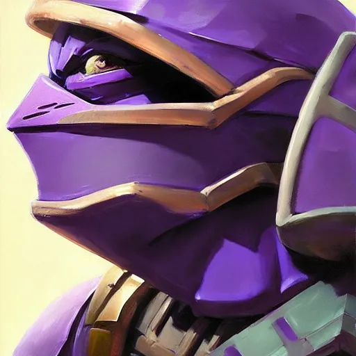 Image similar to greg manchess portrait painting of armored donatello of tmnt as overwatch character, medium shot, asymmetrical, profile picture, organic painting, sunny day, matte painting, bold shapes, hard edges, street art, trending on artstation, by huang guangjian and gil elvgren and sachin teng